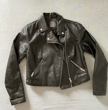 Lederjacke schwarz vintage streatwear schwarze Jacke Kunstleder