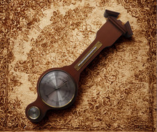 Vintage Barometer - Wetterstation - Thermometer - Holz - West Germany - um 1970