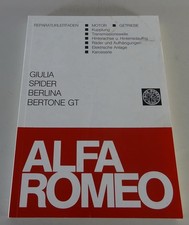 Werkstatthandbuch Alfa Romeo Giulia, Spider, Berlina, Bertone GT Serie 105 / 115