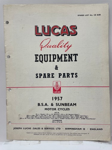 Lucas 1957 bsa sunbeam - lucas,