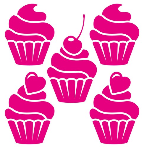 Cupcake aufkleber deko - aufkleber,