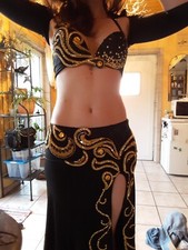 Bauchtanzkostüm Damen gebraucht, Tanzkleidung, Kleid, Rock, Oberteil, Orient