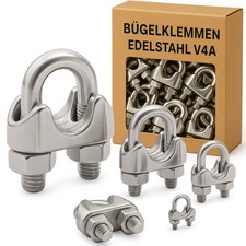 Bügelklemme Edelstahl Seil Drahtseilklemmen Klemmen Seilklemme VA4 1-10 mm