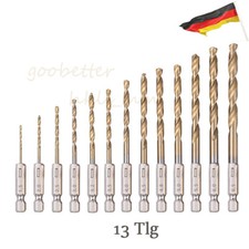 13tlg HSS Bohrer Satz 1,5-6,5mm mit Sechskantschaft 1/4 Spiralbohrer für Metall