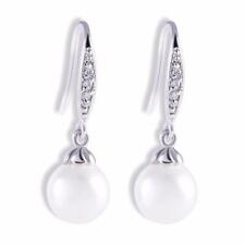 Perlen Ohrringe Zirkonia weiß