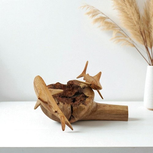 Handgeschnitzte riffhaie holz - handgeschnitzte,