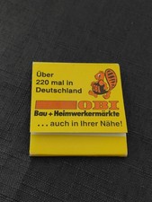 Streichholzheftchen, Obi, Bau + Heimwerkermärkte, Feuer und Flamme..., Obi Biber