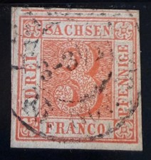 Sachsen Dreier Mi. Nr. 1 a