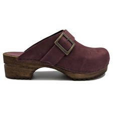 Sanita 'Big Buckle' Danish Clogs in Aubergine (453062)