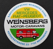 Werbe-Aufkleber Karosseriewerke 7102 Weinsberg Motor Caravan 70er Oldtimer