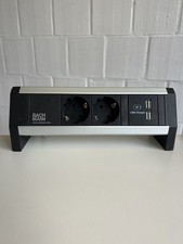 Bachmann Desk 2 2-fach-Steckdosenleiste schwarz Aluminium 2x USB