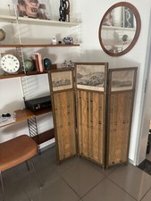 Antiker Paravent vergoldete Holzrahmen um 1800 Raumteiler