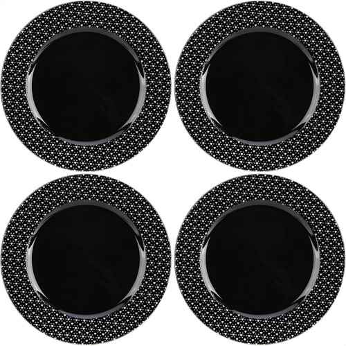 Platzteller schwarz - 4x,