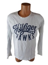 Tommy Hilfiger Denim Herren Shirt Gr L weiß Print langarm Rundhals Dress (21472)