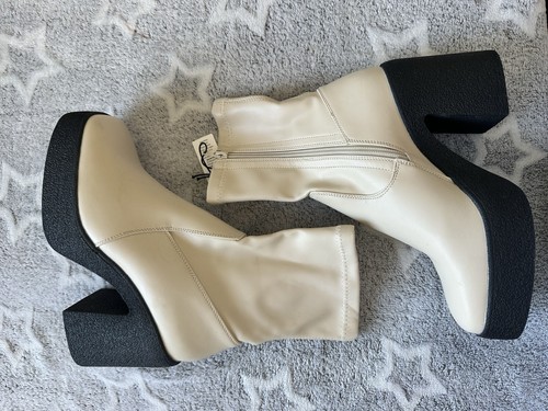 Beige plateau ankle boots mit - boots,