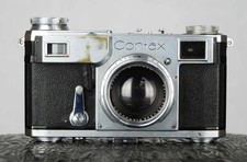 Contax IIa Zeiss Ikon Kamera mit Objektiv und Ledertasche