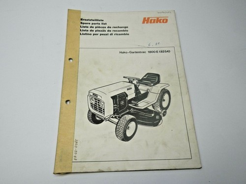 Ersatzteilliste hako rasentrac - ersatzteilliste, hako-rasentrac