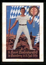 Künstler-AK Ganzsache PP81C15: Bamberg, 16. Bayerisches Landesturnfest 1926, Tu 