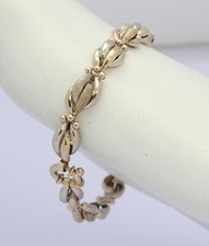 Armband in 8 kt 8k 333 er Gelb Gold Glatt / Ziseliert Armkette Armreif L. 20 cm