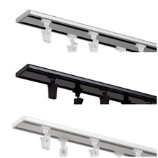 2 läufig Gardinenstange Innenschiene Decke weiße schwarz Aluminium Vorhang