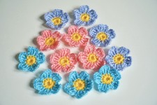 12 Häkelblumen Aufnäher
