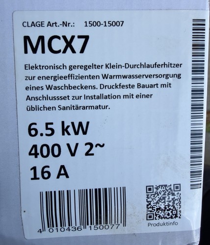 Clage mcx7 elektronisch - clage,