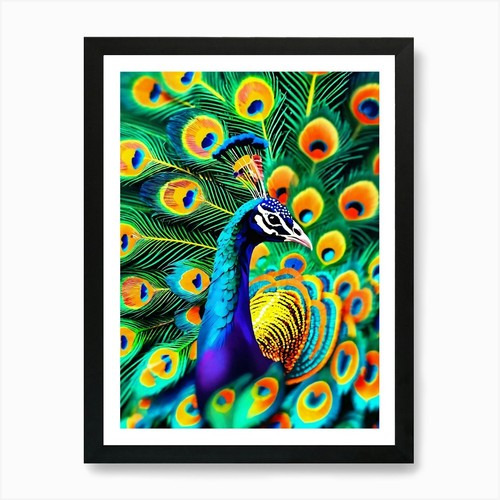Pavo real con sus plumas - con,