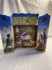 alter Adventskalender Nr. 426  Krippenszene aufklappbar mit Glitzer West-Germany