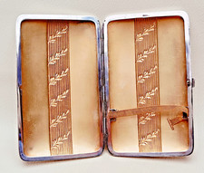 1913 signiertes Vintage silberfarbenes Metall Alpacca Zigarettenetui