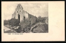 Ansichtskarte Visby, St. Nikolai ruin 