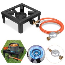 8kw 4 Fuß Hockerkocher, inkl. Schlauch und Propankonstantregler, Gasbrenner