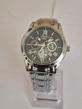 vollautomatische, wasserdichte Herrenuhr mit Kalender und hohlem Automatikwerk