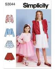 Simplicity Schnittmuster-Set Mädchen Rock Jacke und Sweatshirt 3044.K5 Gr. 7-14