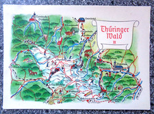 AK MAP, Landkarte, Umgebungskarte **THÜRINGER WALD II** 1965