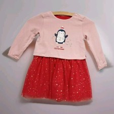 Kleid Gr. 98 C&A  Mädchen Lagen langarm Tüllrock  Weihnachten 24-36M - D1