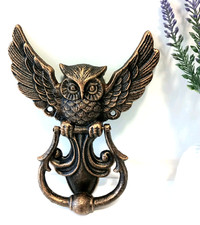 Eisen Türklopfer Eule Skulptur Jugendstil Barock Antik Stil Deko Türglocke Kautz