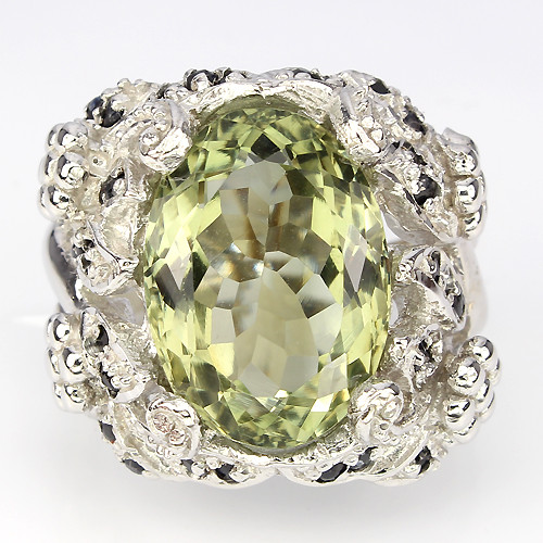 Prasiolith saphir ring 925 - prasiolith,