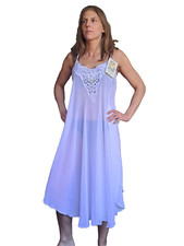 Hochwertiges Negligee Nachthemd Nachtkleid Semi Blickdicht Made USA S/36 VERENA