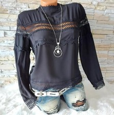 Damen Bluse Shirt Schwarz