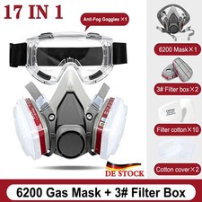 3M-Atemschutz Halbmaske Gasmaske 6200 Staubmaske Lackiermaske Mit Wechselfiltern