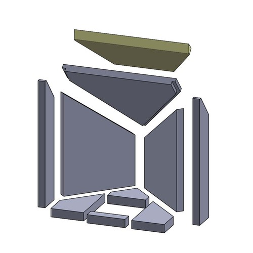 Heizgasumlenkplatte oben 410 - , x