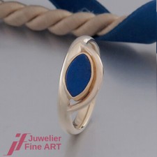 wunderschöner klassischer Ring mit einem ovalen Lapis-Lazuli-14K/585 Gelbgold 