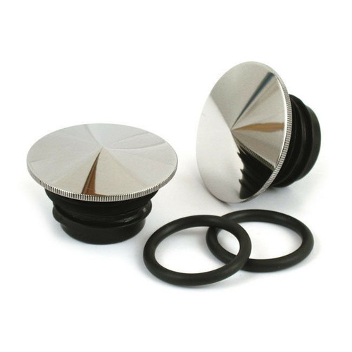 Paar tankdeckel edelstahl - 1,