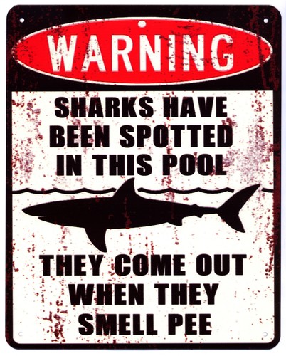 Blechschild warning sharks - blechschild,