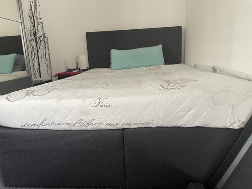 Doppelbett anthrazit 140x200 - doppelbett,