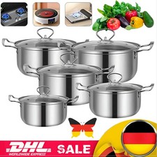 Kochtopfset Kochgeschirrset Topf-Set Edelstahl 5tlg Induktion spülmaschinenfest