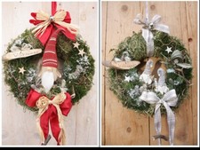 Türkranz Wichtel Winter Weihnachten natur  Willkommen Kranz Landhaus Shabby