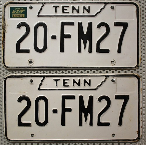 Tennessee nummernschilder paar - tennessee,