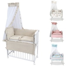 Beistellbett Babybett weiß 90x40 inkl. Matratze und Bettwäsche Komplettset