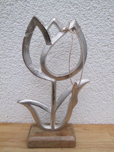 Aufsteller tulpe auf mangoholz - aufsteller,
